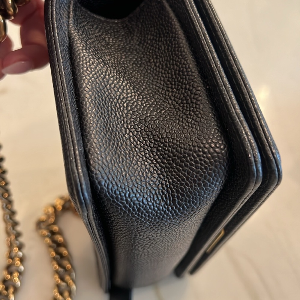 CHANEL Black Quilted Leather Boy Bag with Gold Hardware - Picture 10 of 15